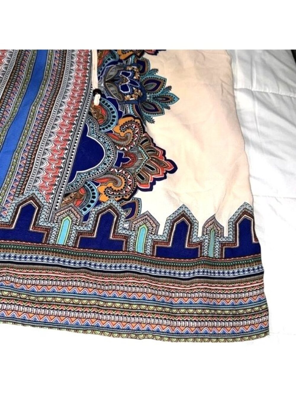 Cynthia Rowley Womens 2X Sleeveless Boho Print Top With Tie Neck & Vibrant Multi - Picture 7 of 9